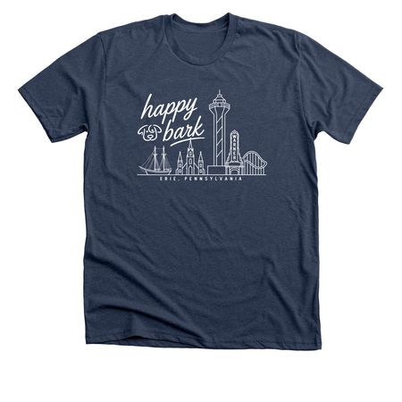 Hometown Happy, a Heather Navy Premium Unisex Tee