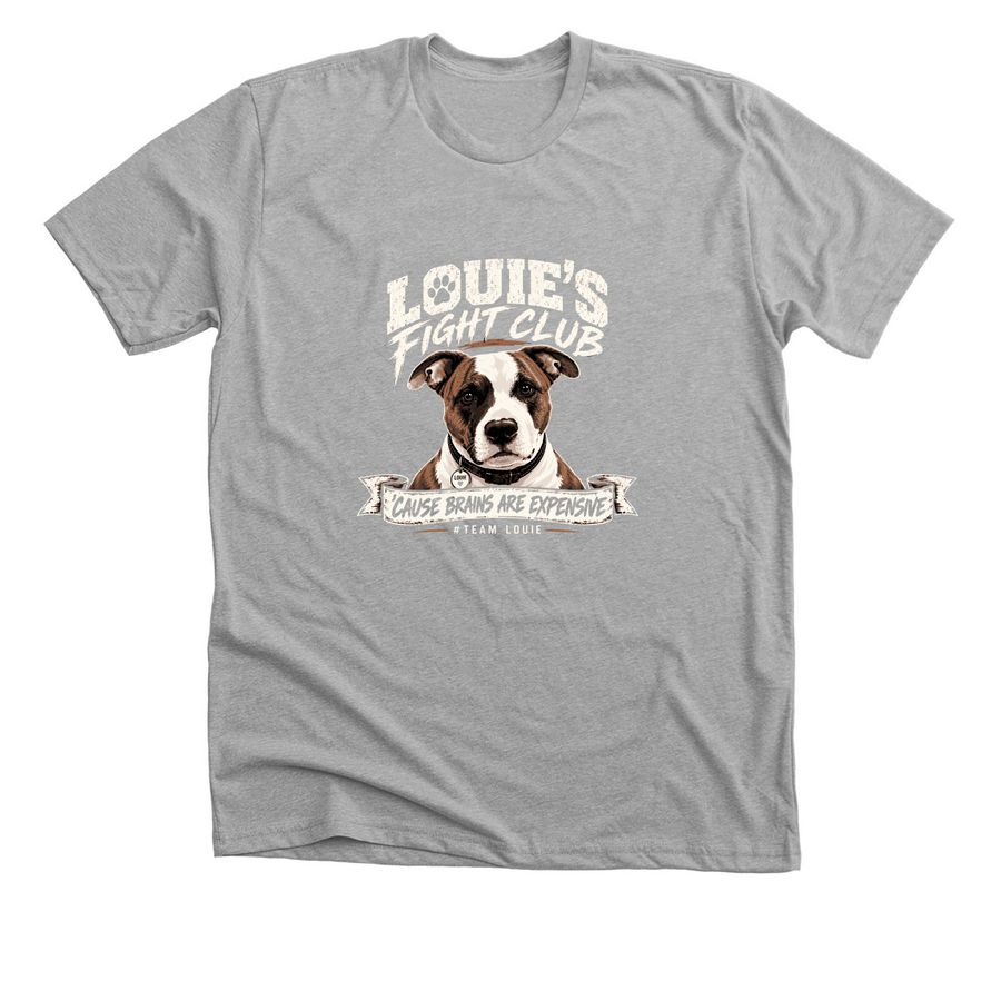 Louie?s Fight Club | Help Fund His Brain MRI, a Athletic Heather Premium Unisex Tee