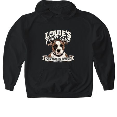 Louie?s Fight Club | Help Fund His Brain MRI, a Black Gildan Softstyle Pullover Hoodie