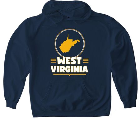 West Virginia Circle Shirt, a Navy Gildan Softstyle Pullover Hoodie