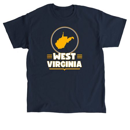 West Virginia Circle Shirt, a Navy Classic Unisex Tee