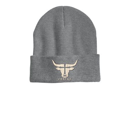 JOSIAH SHOWALTER | THE ZUGU STORE, a Dark Heather Grey Printed Cuffed Beanie