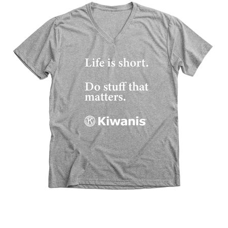 Life is Short - Kiwanis, a Athletic Heather Premium V-Neck Tee