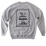 Life is Golden for Childhood Cancer&nbsp;, a Sport Grey Softstyle Crewneck Sweatshirt (back-view)