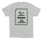 Life is Golden for Childhood Cancer&nbsp;, a Silver Premium Cotton Tee (back-view)