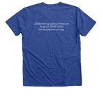 Blind Dog Rescue Celebrating 15yrs&nbsp; 2009-2024, a Heather True Royal Premium V-Neck Tee (back-view)