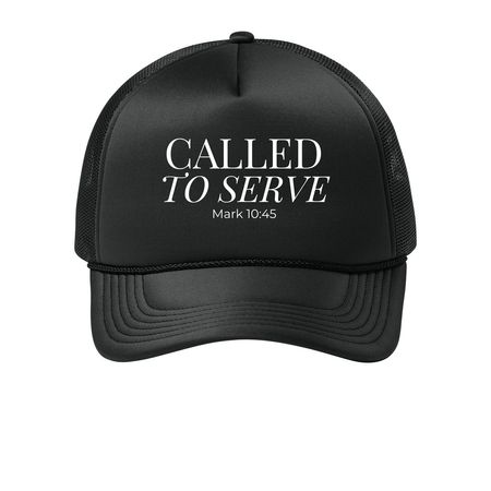 Called to Serve &nbsp;- Hats, a Deep Black Printed Foam Trucker Hat