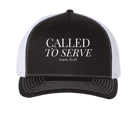 Called to Serve &nbsp;- Hats, a Black/ White Printed Five-Panel Trucker Cap
