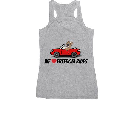 We LOVE Freedom Rides, a Athletic Heather Women's Racerback