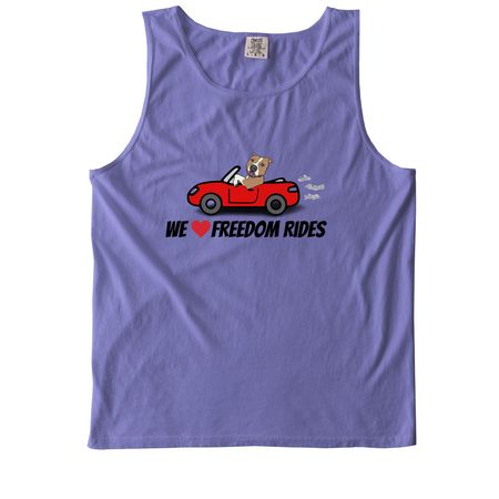 We LOVE Freedom Rides, a Violet Comfort Colors Tank Top