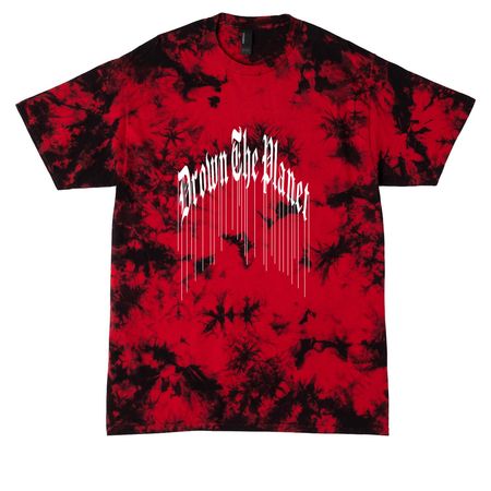 the blessed /// the cursed, a Black/ Red Crystal Tie Dye Tee