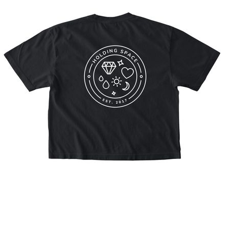 Holding Space Est. 2017, a Black Comfort Colors Boxy Tee