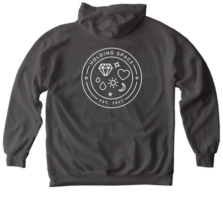 Holding Space Est. 2017, a Pepper Comfort Colors Pullover Hoodie