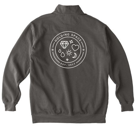Holding Space Est. 2017, a Pepper Comfort Colors Quarter Zip Pullover