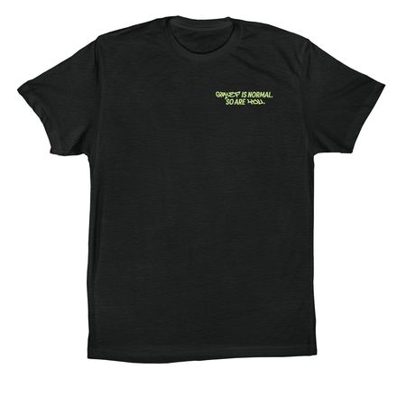 Grief is Normal, So Are You: Neon Green Tops, a Vintage Black Premium Cotton Tee