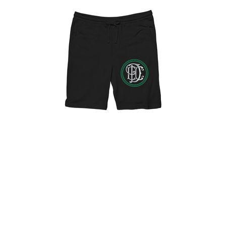 Monogrammed Shorts, a Black Midweight Fleece Shorts
