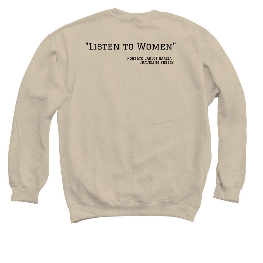 Disrupt Patriarchy, a Sand Crewneck Sweatshirt (back-view)