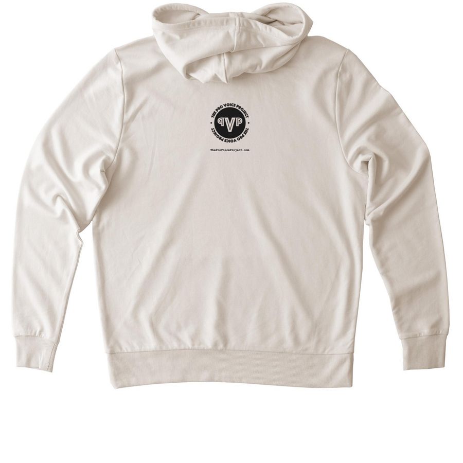 Abortion is Healthcare, a White Sand Allmade Organic French Terry Pullover Hoodie (back-view)