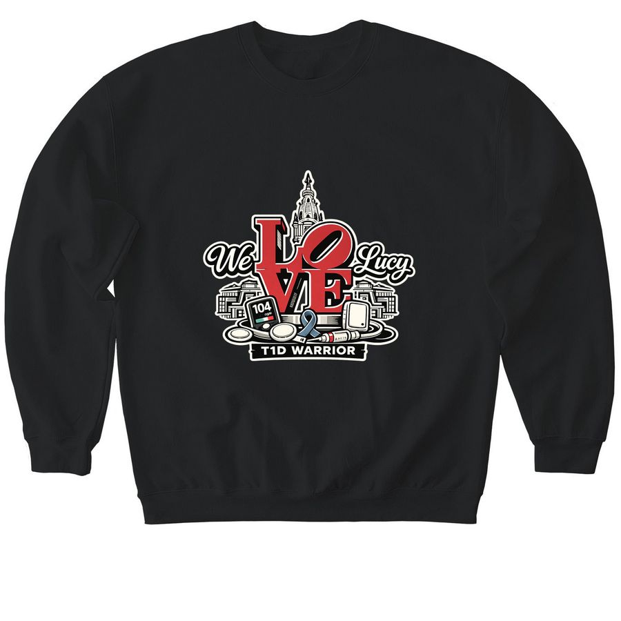 I Love Lucy, a Black Softstyle Crewneck Sweatshirt