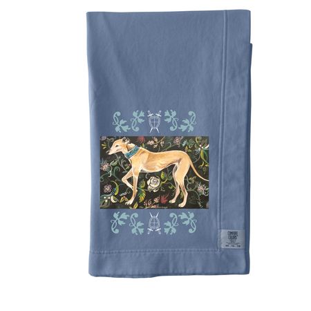 Medieval Greyhound Blanket, a Blue Jean Comfort Colors Blanket