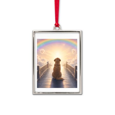 rambow bridge, a White Silver Portrait Frame Ornament
