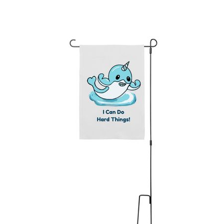 Marshmallow Yard Flag, a White 12" x 18" Yard Flag with Stake