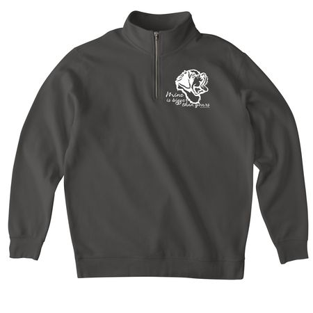 Mine is Bigger Saint Bernard, a Asphalt Midweight Quarter Zip Pullover