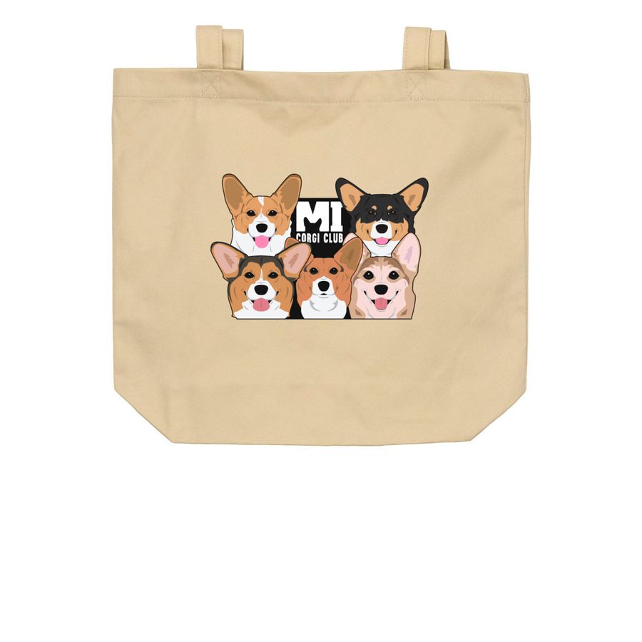 Michigan Corgi Club Tote Bag, a Oyster Organic Cotton Tote Bag