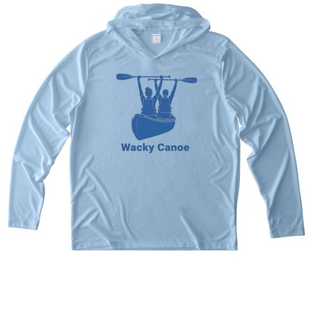 Wacky Canoe, a Light Blue UV Performance Long Sleeve Hoodie