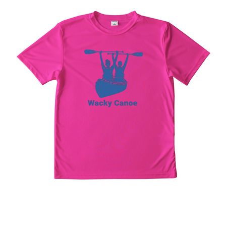Wacky Canoe, a Neon Pink Youth Performance Tee