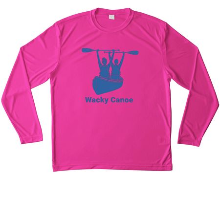 Wacky Canoe, a Neon Pink Unisex Performance Long Sleeve Tee