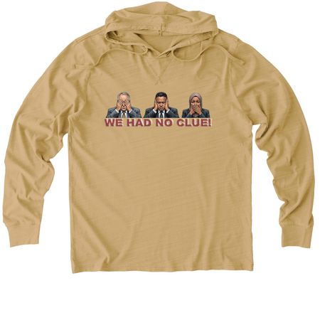 NO CLUE!, a Golden Wheat Allmade Organic Cotton Mineral Dye Hoodie Tee