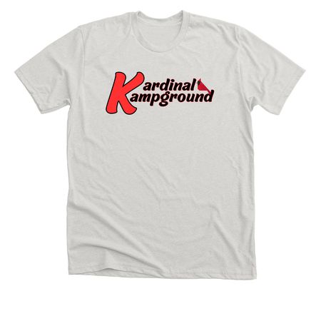 Kardinal Kampground Color Logo, a Heather Cement Premium Unisex Tee