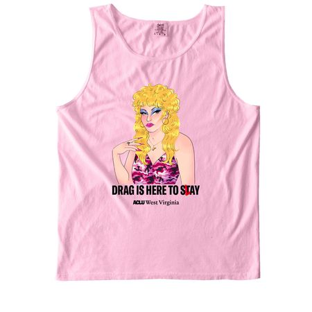 DRAG IS HERE TO ST(L)AY, a Blossom Comfort Colors Tank Top