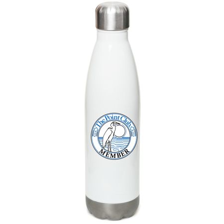 Water Bottle, a White Stainless Steel Water Bottle