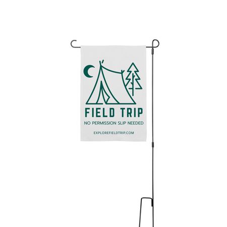Claim Your Camp, a White 12" x 18" Yard Flag with Stake