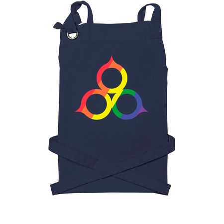 Trinity Rainbow Apron, a Navy Cotton Canvas Pocket Apron