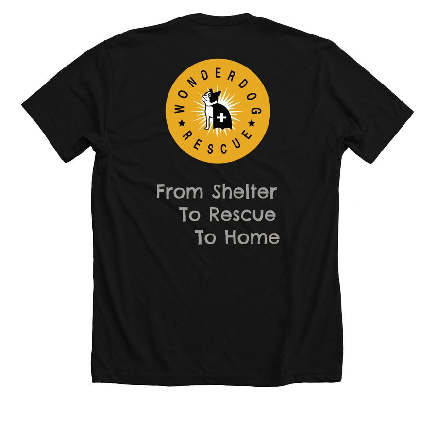 Shirts Fundraiser for Wonder Dog Rescue, a Solid Black Blend Premium Unisex Tee (back-view)