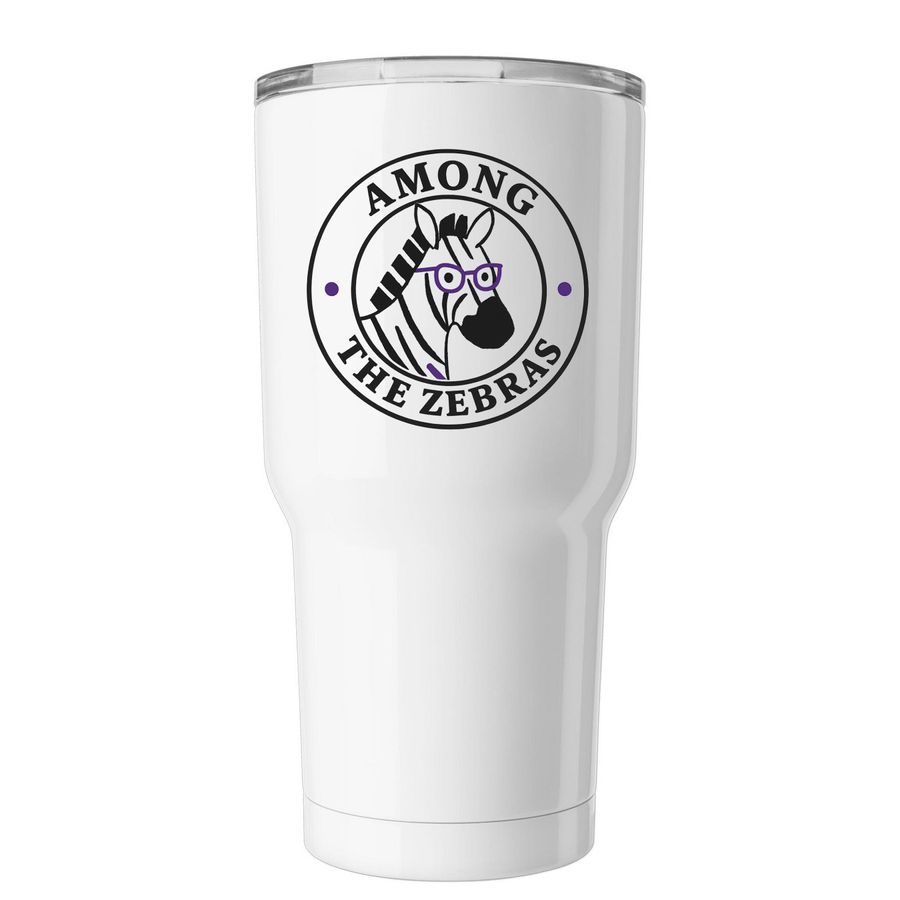2026 Among the Zebras Tumbler, a White Insulated Tumbler