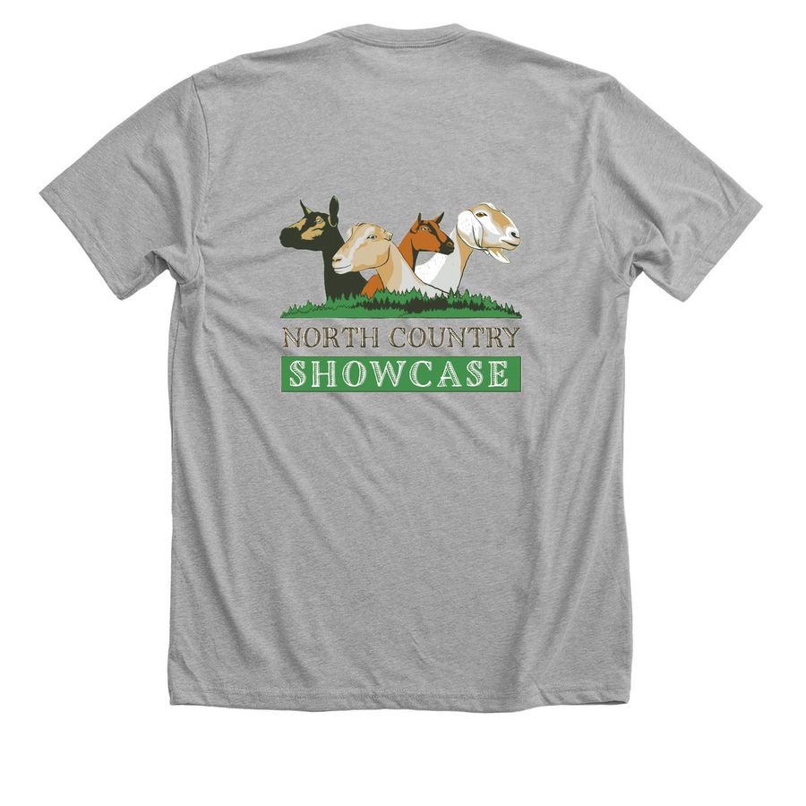 North Country Showcase 2026, a Athletic Heather Premium Unisex Tee (back-view)