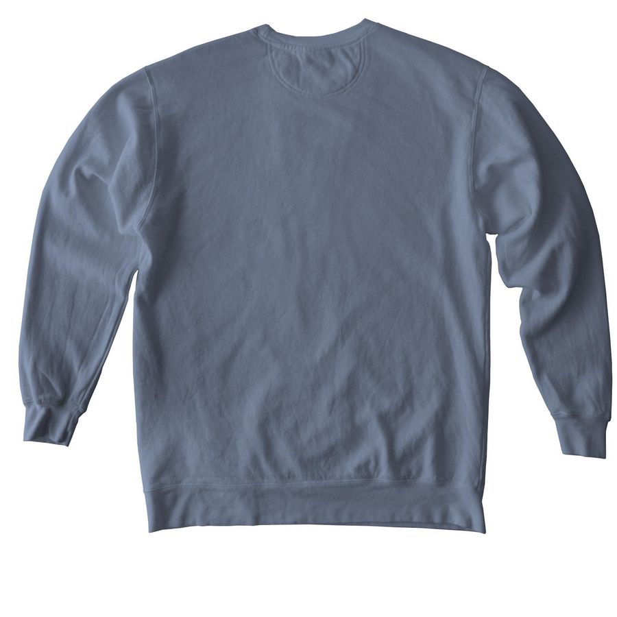 Rehab Dept. Comfort Colors Crewneck, a Blue Jean Comfort Colors Crewneck Sweatshirt (back-view)