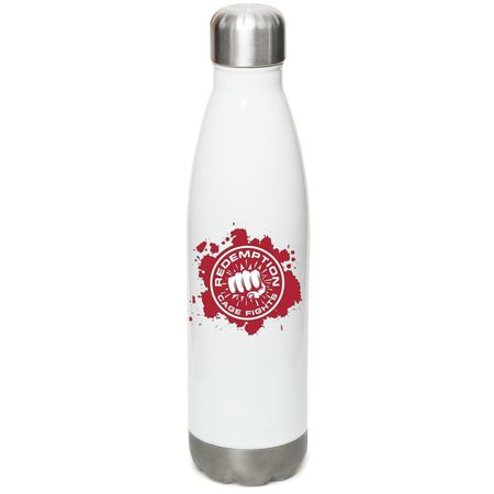 Redemption Cage Fight, a White Stainless Steel Water Bottle