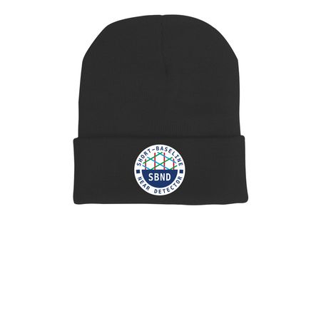 Beanie, a Black Printed Cuffed Beanie