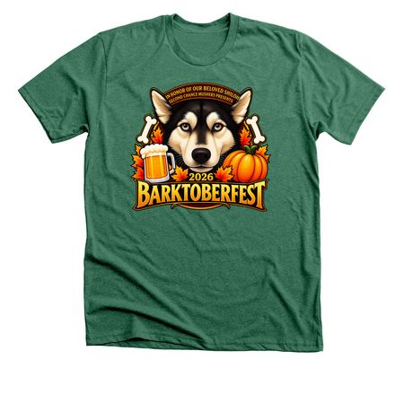 2026 Barktoberfest, a Heather Grass Green Premium Unisex Tee