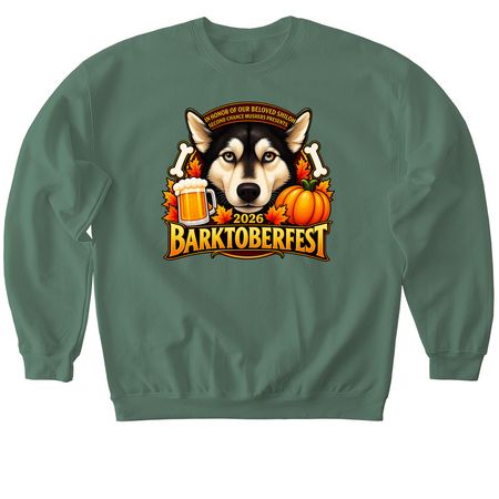 2026 Barktoberfest, a Military Green Softstyle Crewneck Sweatshirt