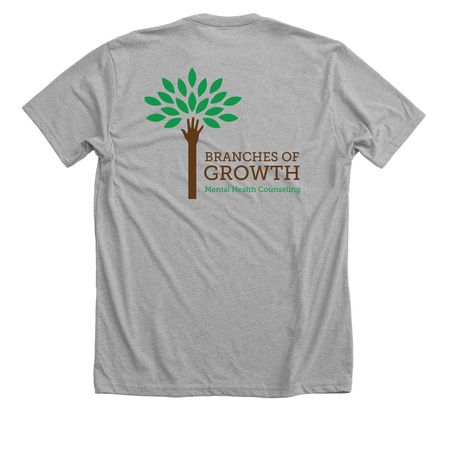 branches of growth, a Athletic Heather Premium Unisex Tee (back-view)