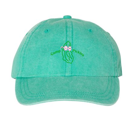 Camp Pickles, a Seafoam Printed Pigment Dye Baseball Cap