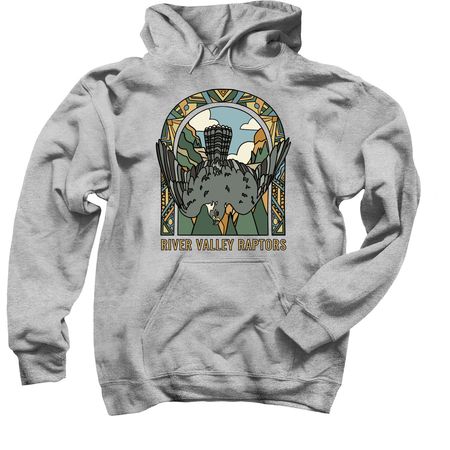 Summer Sun: Peregrine Falcon, a Sport Grey Pullover Hoodie