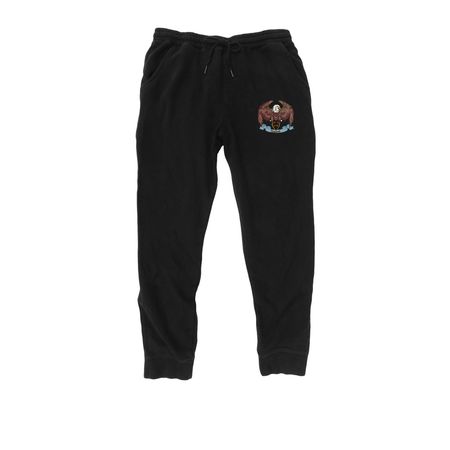 TBP Podcast Eagle Pants, a Black Midweight Fleece Joggers