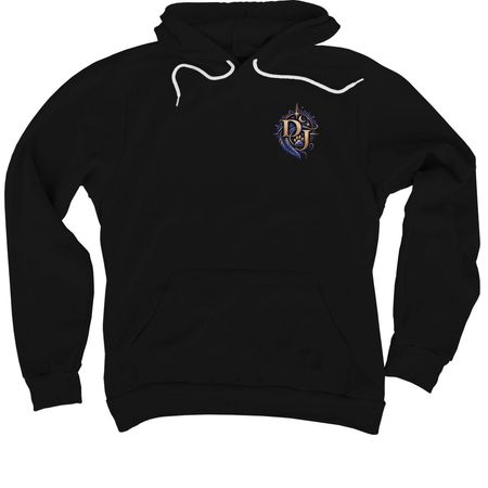 Help Build Divine Justice, a Black Premium Pullover Hoodie (back-view)
